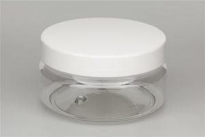 Low clear jar 100 ml + white lid