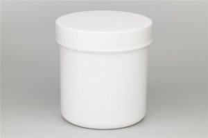 White plastic jar 125 ml + lid